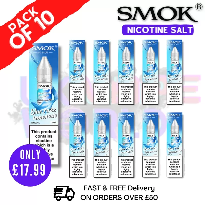 Blue Razz Lemonade Smok Nic Salt E Liquid BOX OF 10