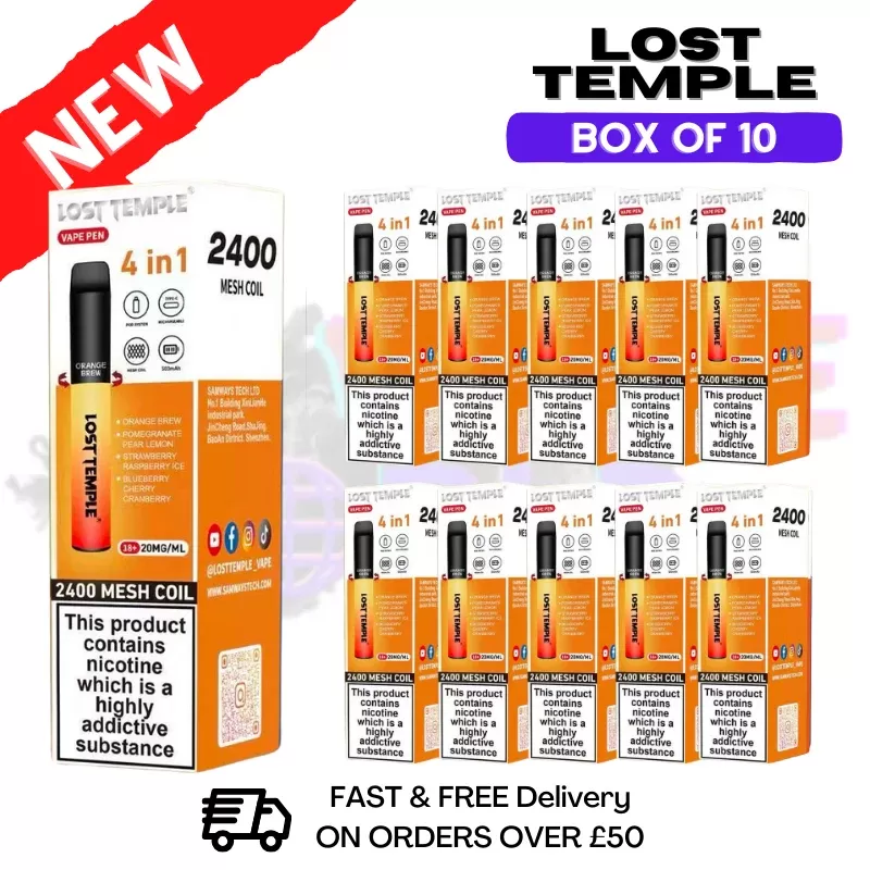 Orange Brew – Lost Temple 2400 Puff Bar Box Of 10