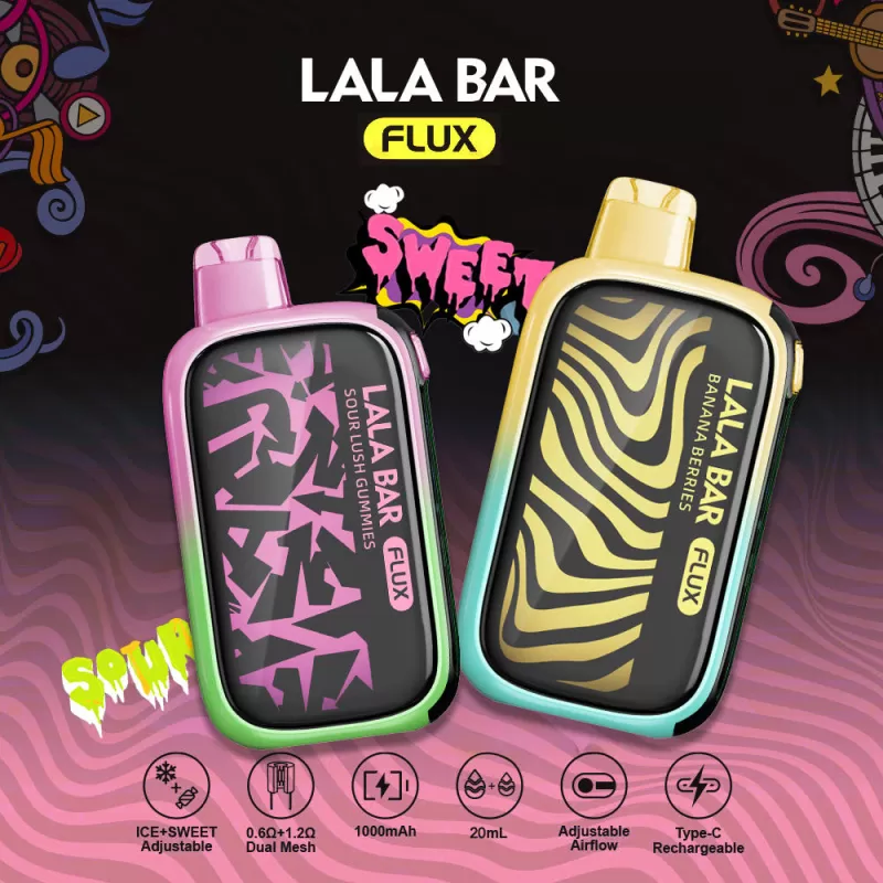 LALA BAR Flux 40K Disposable Device - 40,000 Puffs - Strawberry Kiwi (Ice+Sweet)