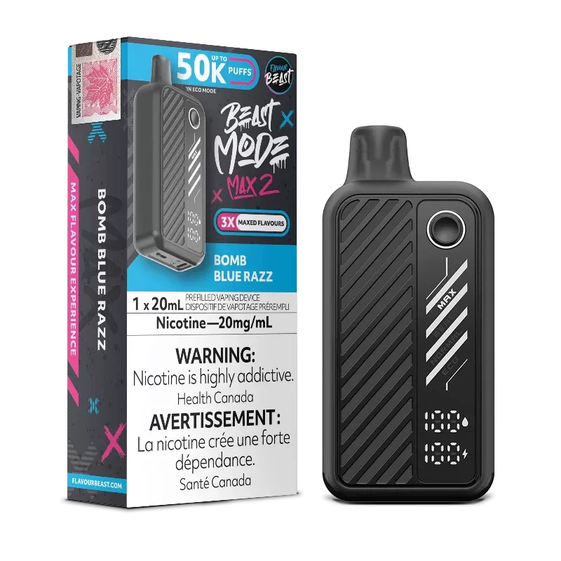 Beast Mode Max 2 50K Bomb Blue Razz By Flavour Beast