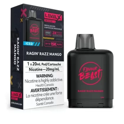 LEVEL X FLAVOUR BEAST BOOST POD 20ML – RAGIN RAZZ MANGO ICED