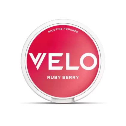 VELO Nicotine Pouches – Ruby Berry - Strength#Mini 6mg>Slim 10mg>14mg>17mg (8CCB40)
