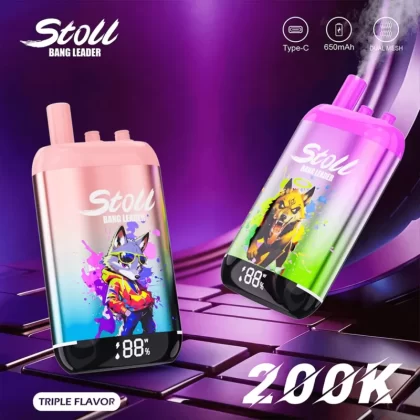 Bang Leader Stoll 200K | 3-in-1 taste switch, 200000 puffs, dual mesh, LED display, bulk disposable vape - Aiviouvapes