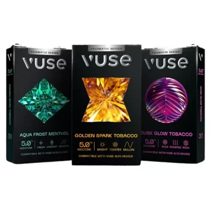 Vuse Alto Pods Prismatic Series 5% 3pk - aqua frost menthol, dusk glow tobacco (17F5D2)