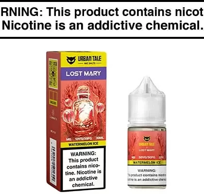 WATERMELON ICE BY LOST MARY X URBAN TALE NIC SALTS 30ML - Vapejuice