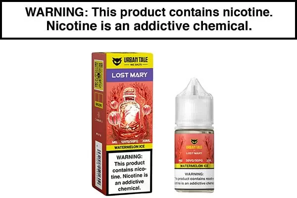 WATERMELON ICE BY LOST MARY X URBAN TALE NIC SALTS 30ML - Vapejuice