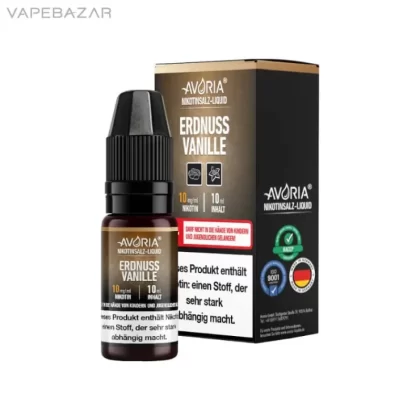 Avoria Nikotinsalz Liquid – Erdnuss Vanille - 10mg/ml, 20mg/ml