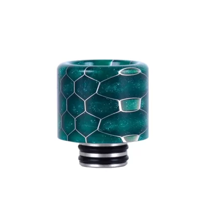 810 Drip Tip Mouthpiece – Resin Green Pattern - Blue / Red