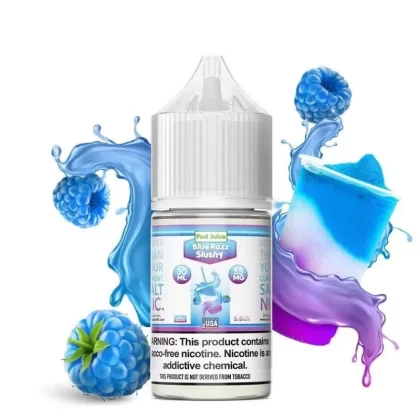 Pod Juice Salt Blue Razz Slushy E-juice 30ml - Nicotine Avail#35mg>55mg