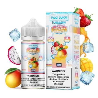Sale $12.00 – Mango Strawberry Dragonfruit Freeze by Pod Juice TFN Series 100mL