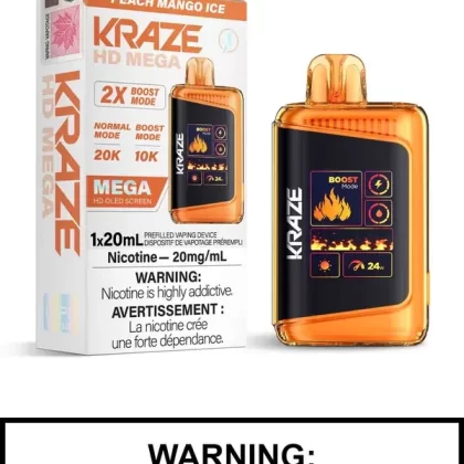 Peach Mango Ice Kraze HD Mega Disposable Vape