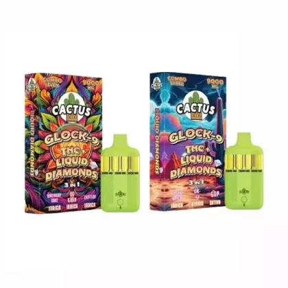 Cactus Labs Glock-9 THC+Liquid Diamonds 3 In 1 Disposable 9000MG - provape_pod_flavor#Birthday Cake+OG Kush+Zkittles>Blueberry Cookie+Grape Ape+Pineapple Express>OG Kush+Gorilla Glue+Bruce B