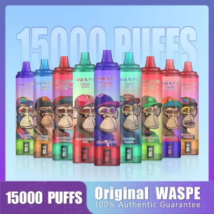 Waspe 15000 Puffs | 0%-5% strength, 22mL, LCD display, bulk disposable vape - Aiviouvapes