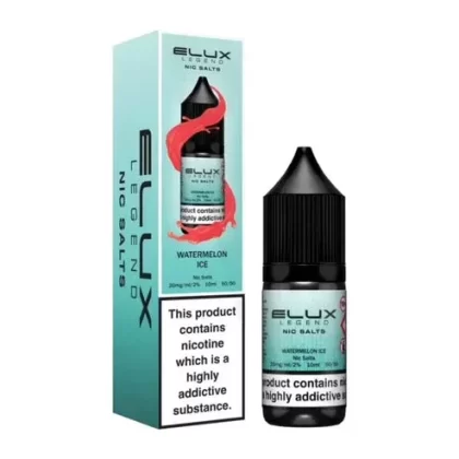 Elux Legend Nic Salt E-Liquid 10mg 20mg Watermelon Ice- Pack Of 10x 10ml