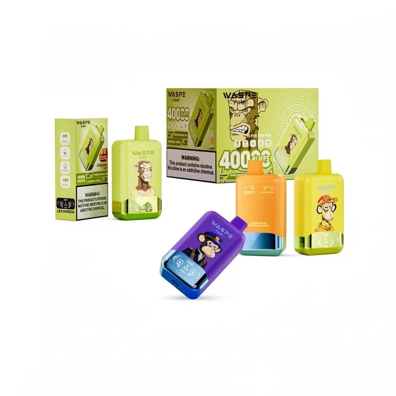 WASPE FIHP 40000 Puffs 40K Double Flavor Disposable Vape - Random Flavors(fast Delivery), Watermelon Ice & Lemon Lime; 2-nicotine, 5-nicotine (7DD433)
