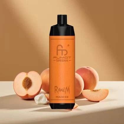 RandM Fumot Shisha 10000 Puffs Disposable Vape with LED & Type-C Port – Peach Ice