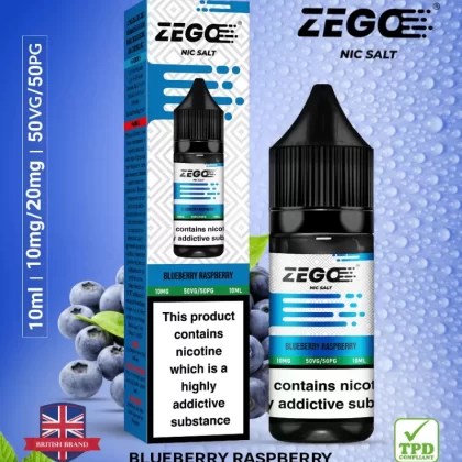 Zego Blueberry Raspberry Nic Salt Vape Juice - 10 Pack