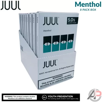 JUUL Pods Menthol Wholesale Case - Juul 2 EU - Apple 1.8% (8 Packs 2 Pods Per Pack), Juul 2 EU - Arctic Breeze 1.8% (8 Packs 2 Pods Per Pack)