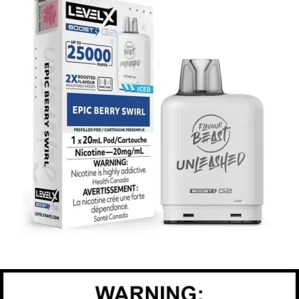 Epic Berry Swirl Iced Flavour Beast Unleashed Level X Boost G2 Pods