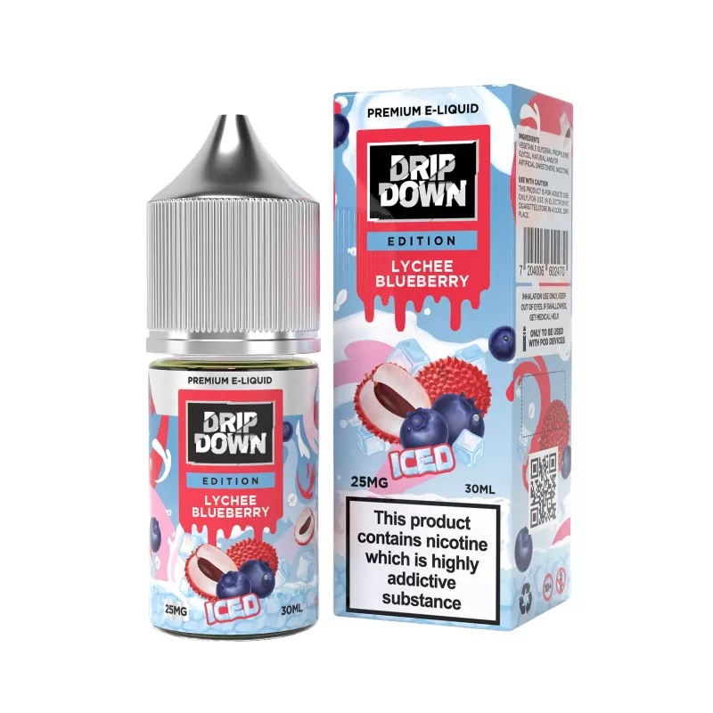 Drip Down Iced Series Lychee Blueberry Ice 30ml (25/50 mg) - Vape Product, Vape Product