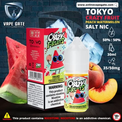 Tokyo Crazy Fruits Peach Watermelon Saltnic 30ml - 30 mg - 30 ml