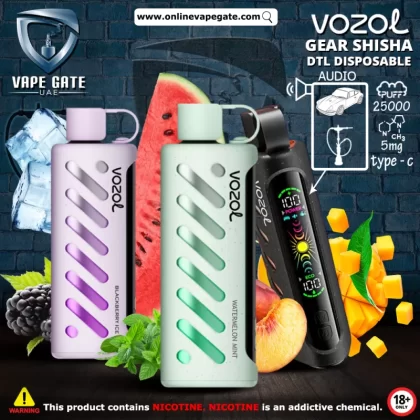 Vozol Gear Shisha DTL DISPOSABLE POD (25,00 PUFFS) - 5 mg / Watermelon Mint