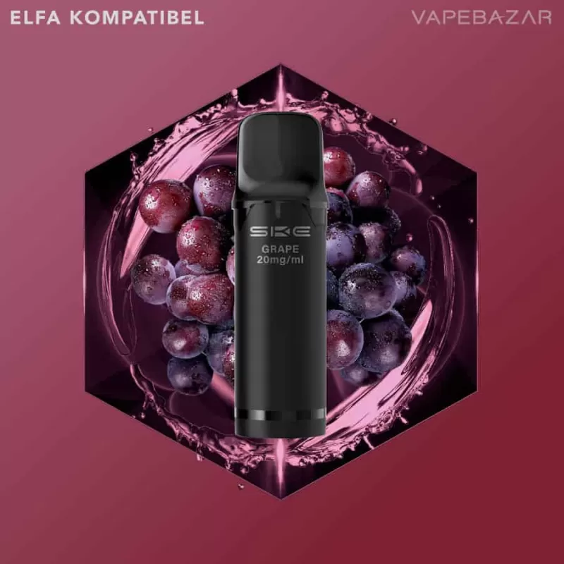 SKE Crystal 800 Pro Pods – Grape (2er Pack) - SKE Crystal / Propylenglykol / Aromastoffe / Nikotin / Glycerin / ca. 1600 insgesamt