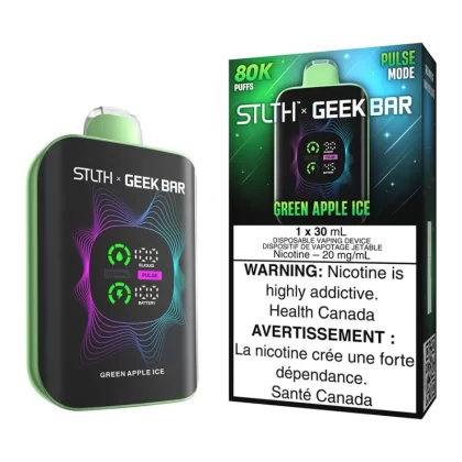 STLTH X Geek Bar Disposable Vape Device - Green Apple Ice - 20mg/ml