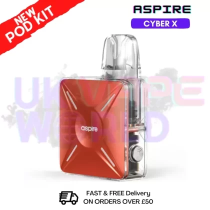 Coral Orange Aspire Cyber X Pod Kit + Free Nicsalt