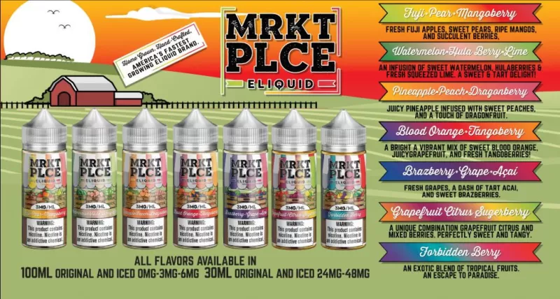 MRKT PLCE E-Liquid 100ml - Watermelon Hulaberry Lime ICED / 0mg - Vapeciga - Image 3