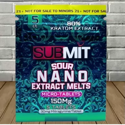Submit Sour Green Nano Kratom Extract Melts 150mg - size#Single Pack>Full Case (20ct)