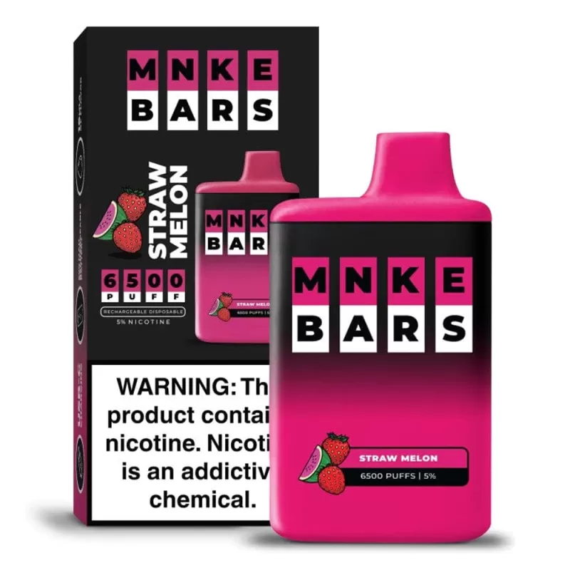 MNKE Bars Disposable 6500 Puffs– Straw Melon (20/50mg) - Vape Product, Vape Product