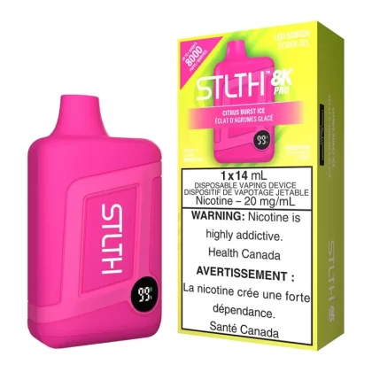 STLTH 8K Pro Disposable Vape Device - Citrus Burst Ice - 20mg/ml