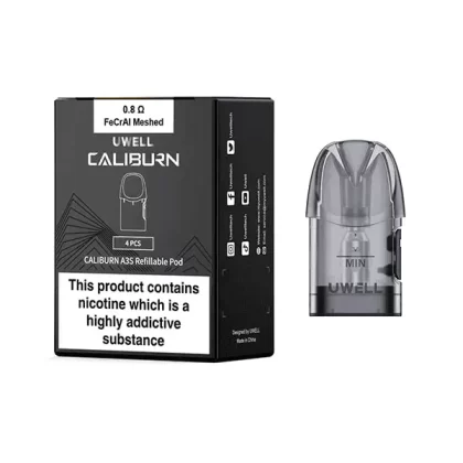 Uwell Caliburn A3S Pods - 4 Pack; 0.8 Ohm, 1.0 Ohm