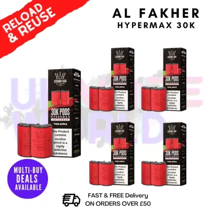 Two Apple AL Fakher 30K Box Of 5 Replacement Pods