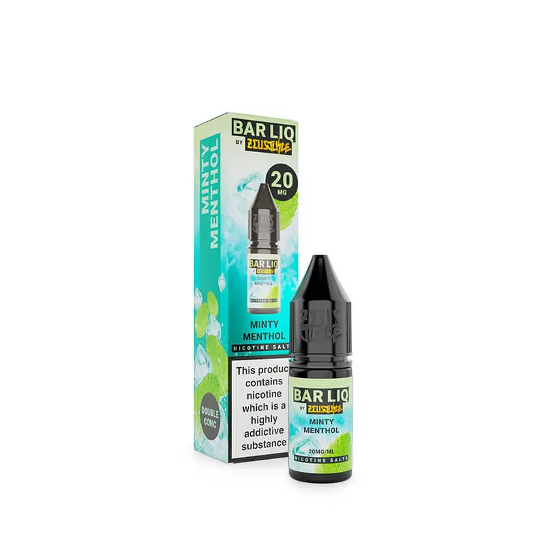 Zeus Juice Bar Liq Minty Menthol Nic Salt E-Liquid 10ml - 5mg - Image 3