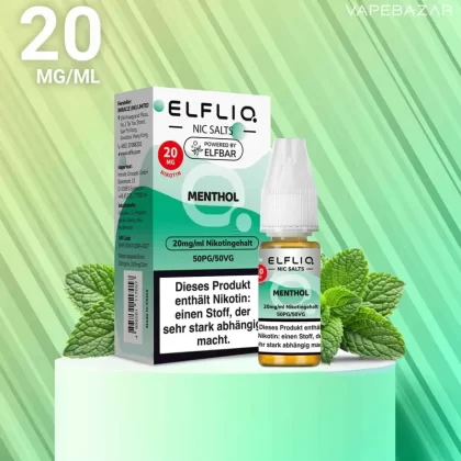 Elfliq Nikotinsalz Liquid – Menthol 20mg/ml Nikotin - ELFLIQ by elfbar / Glycerin, Propylenglykol, Aroma, Nikotinsalz, Ethylbutyrat / Menthol / 20mg/ml