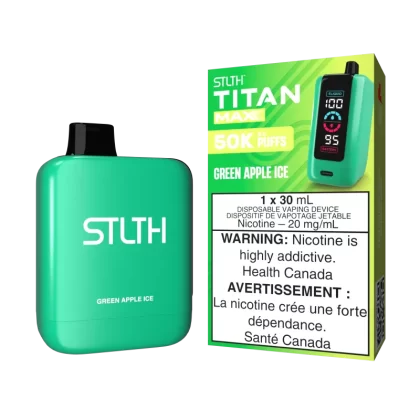 STLTH TITAN MAX - Green Apple Ice - 20 mg/mL (wholeseller) - Excise ON, 20 mg/mL - ON