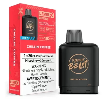 Level X Flavour Beast BOOST Pod 20mL – Chillin’ Coffee Iced – 15K Puffs