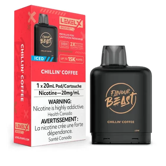 Level X Flavour Beast BOOST Pod 20mL – Chillin’ Coffee Iced – 15K Puffs