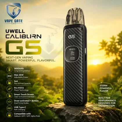 Caliburn G5 Pod System Kit 1600mAh - Black Carbon