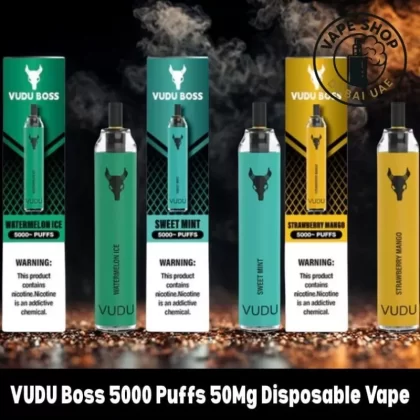 VUDU Boss 5000 Puffs 50Mg Disposable Vape - Black Mamba, Blue Raspberry; BOX OF 10 PCS