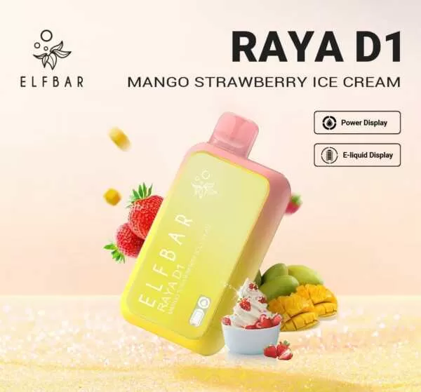 ElfBar Raya D1-Mango Strawberry Ice Cream (13000 Puffs)