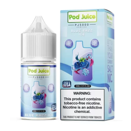 Blue Razz Ice by Pod Juice PJ5000 Series Salt 30mL - 55MG