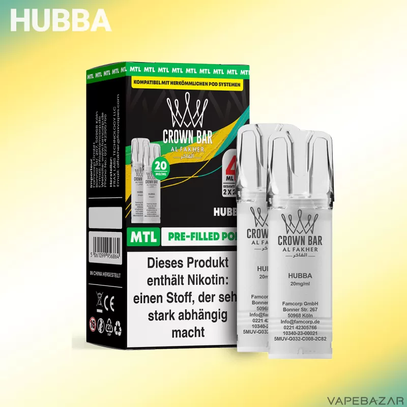 Al Fakher Pods Crown Bar 600 – MTL 20mg – Hubba