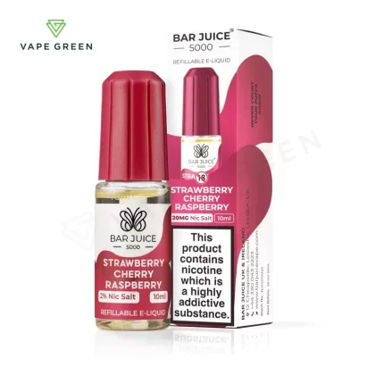 Strawberry Cherry Raspberry Nic Salt E-Liquid by Bar Juice 5000 - Eliquidsupply