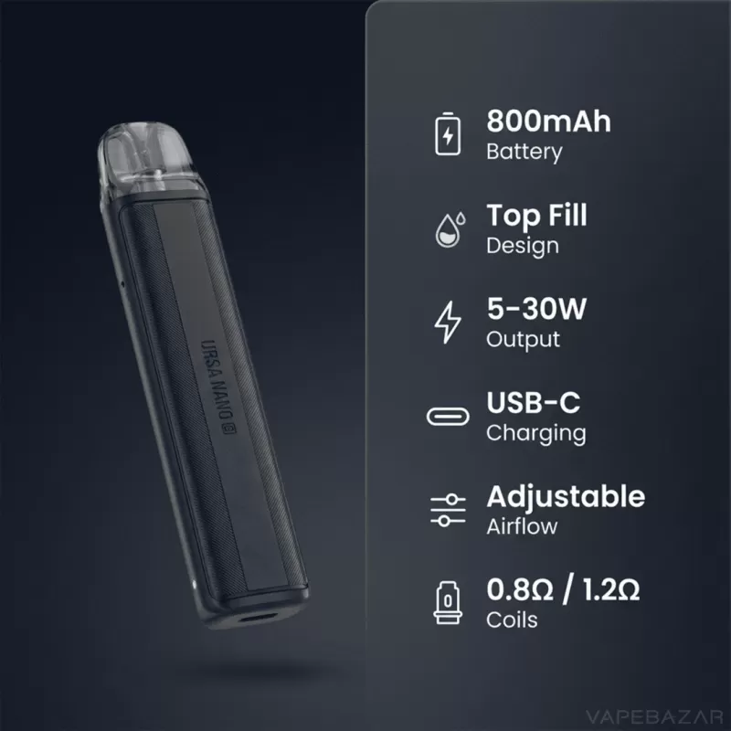 Lost Vape – Ursa Nano 3 – Twill Black - Image 2