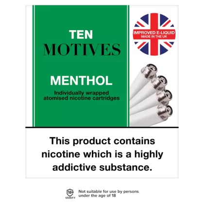 10 Motives Menthol Refills - 16mg / 40 Refills (Save 25%) - Ecigwizard