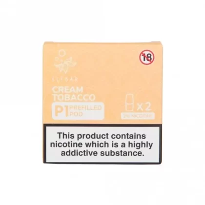Elf Bar Mate 500 P1 Cream Tobacco Mate P1 Nic Salt E Liquid Pods (2 x 2ml)