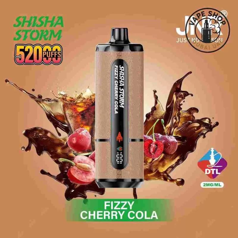 JNR Shisha Storm 52000 Puffs Disposable Vape 2% DTL Buy in Dubai - 10PCS-1BOX, 1PCS-1PACK; Cherry Berry, Fizzy Cherry Cola - Image 3